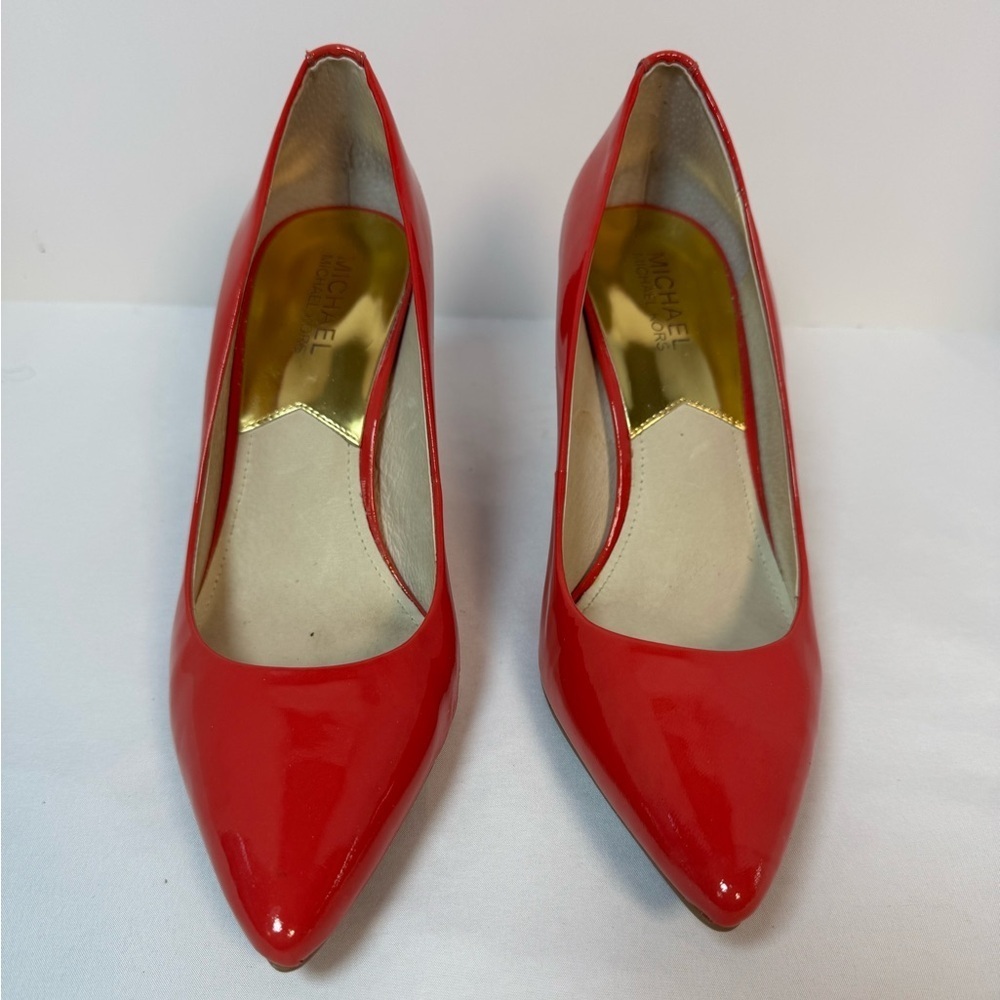 Delta Red Patent Pointed-Toe Heels